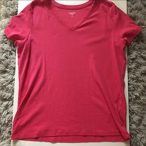 Lands End Pink V-Neck Shirt Soft Material